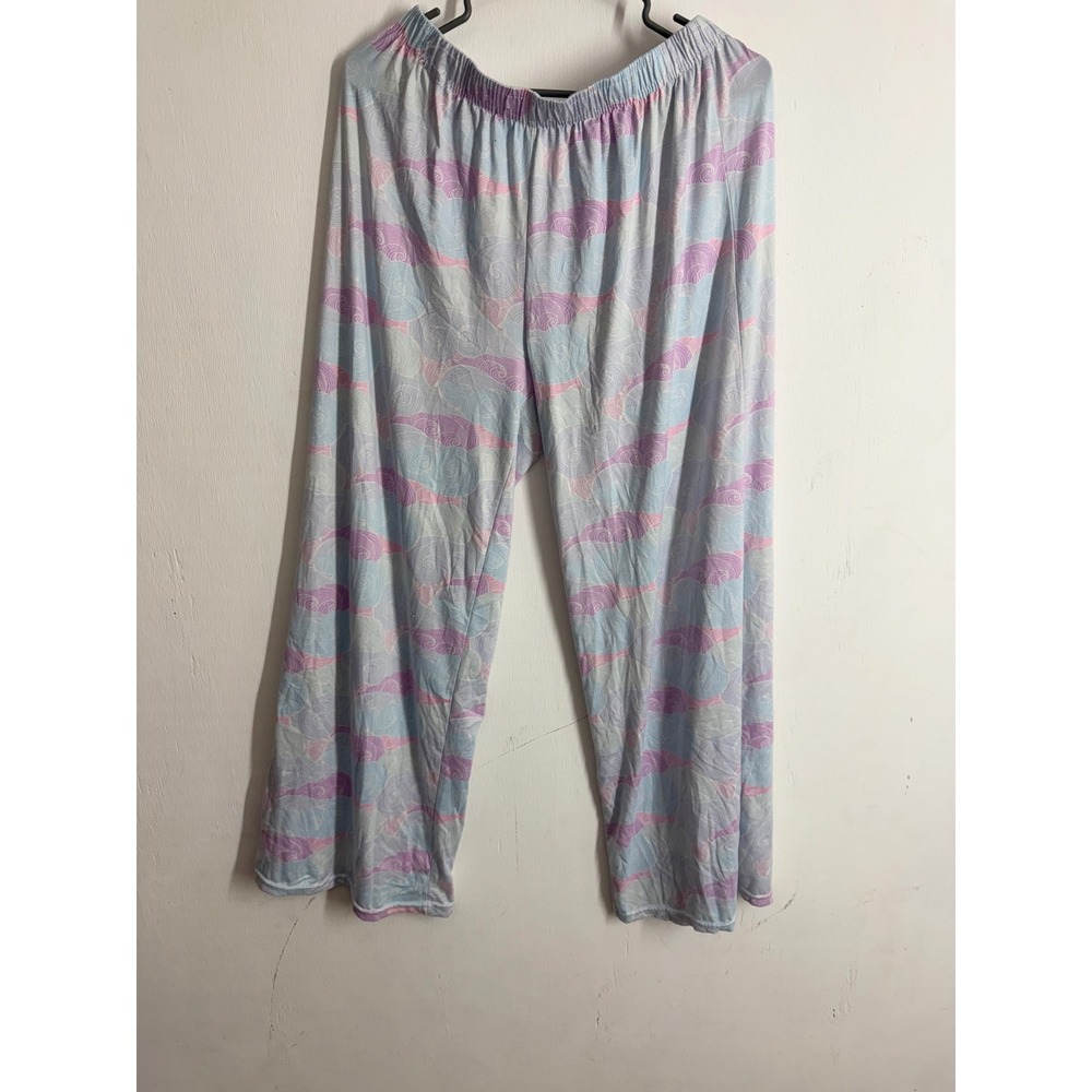 Hello Mello Dreamscape Lounge Pants Pastel Swirl Pajama Bottoms L/XL Blue Pink